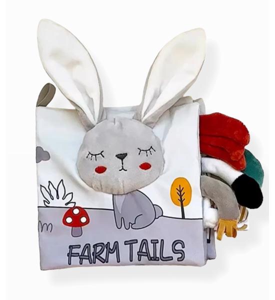 Тактильна книга-шуршалка з піщалкою. Farm tails. Кролик (англійською) Тактильна книга-шуршалка з піщалкою. Farm tails. Кролик (англійською)